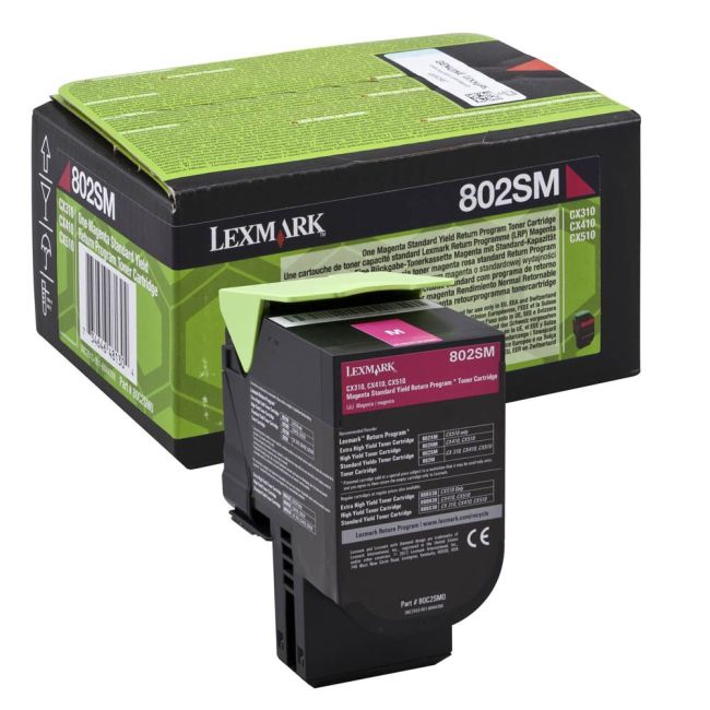 Lexmark 80C2SM0 Standard Yield Magenta Return Program Toner Cartridge (2,000 pages*)