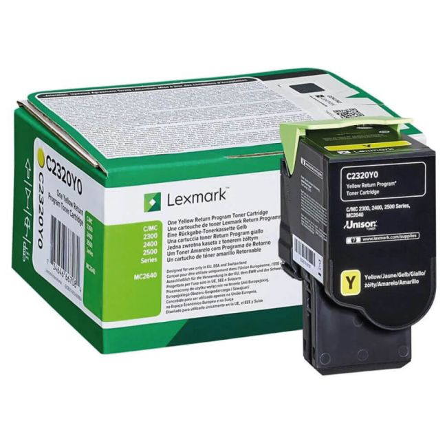 Lexmark Yellow Return Programme Toner Cartridge (1,000 Pages*) C2320Y0