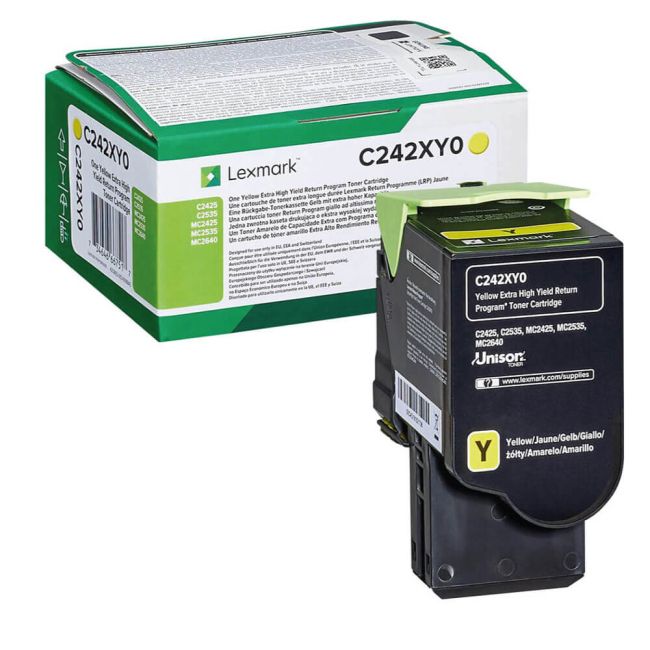 Lexmark Yellow Extra High Yield Return Program Toner Cartridge (3,500 Pages) C242XY0