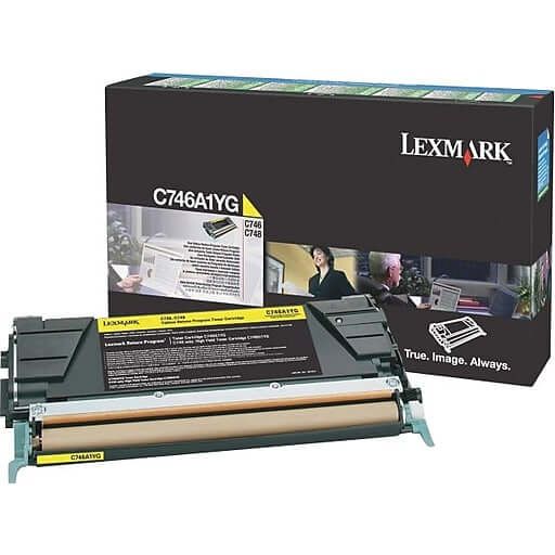 Lexmark C746A1YG Standard Yield Yellow Return Program Toner Cartridge (7,000 pages*)