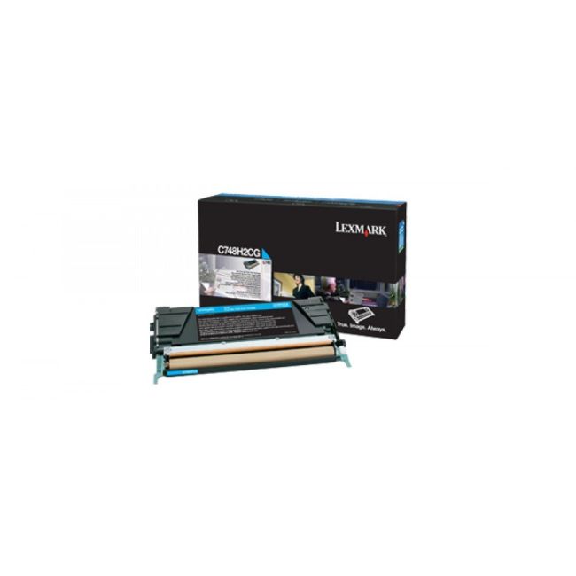 Lexmark C748H2CG High Yield Cyan Toner Cartridge (10,000 pages*)