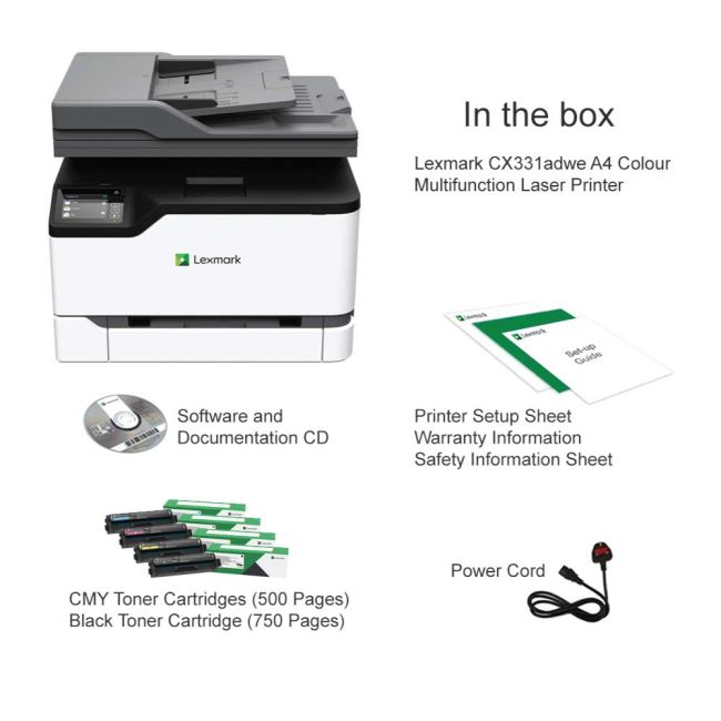 Lexmark CX331adwe A4 Colour Laser Multifunction Printer