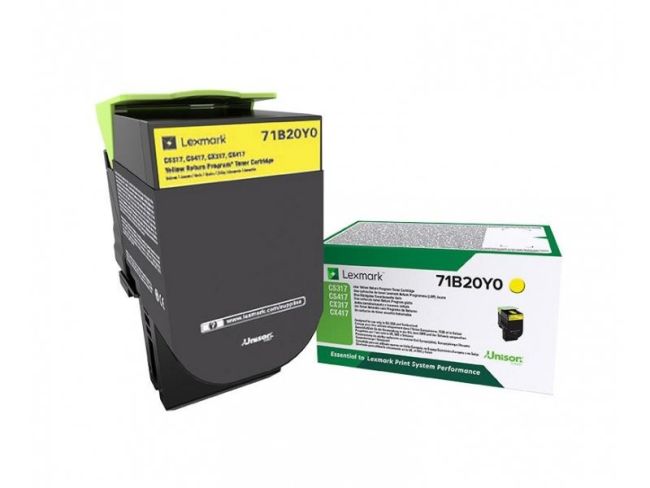 Lexmark 71B20Y0 Yellow Return Programme Toner Cartridge