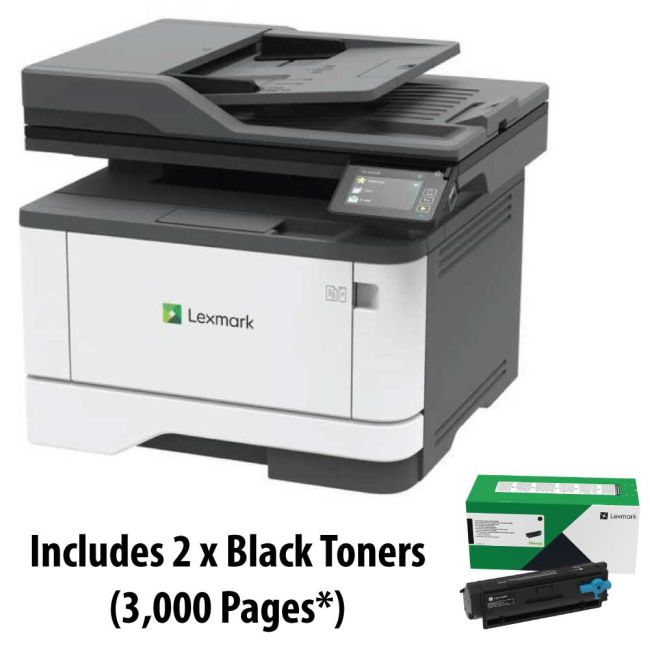 Lexmark MX431adn A4 Mono Laser Multifunction Printer + Black Toner (3,000 Pages*)