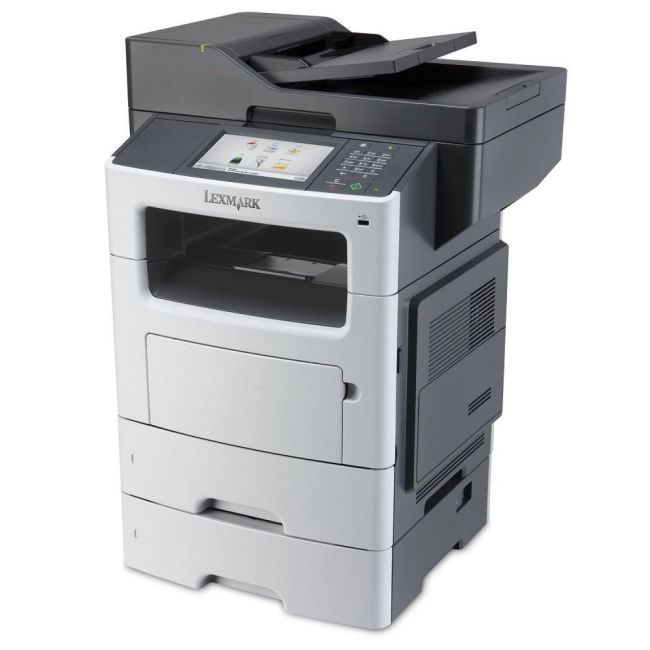 Lexmark MX611de A4 Mono Laser MFP left view 2 trays
