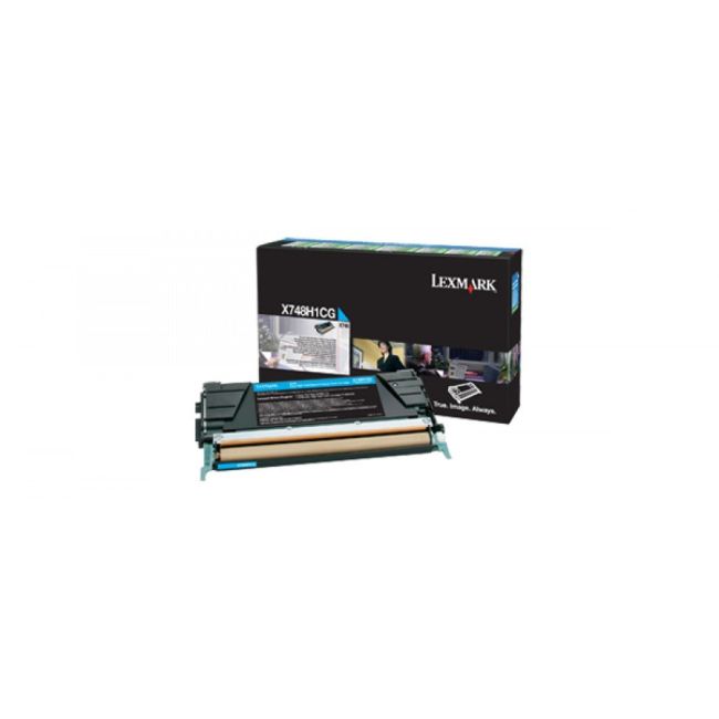 Lexmark X748H1CG High Yield Cyan Return Program Toner Cartridge (10,000 pages*)