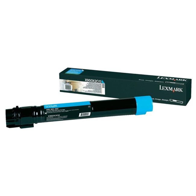 Lexmark X950X2CG Extra High Yield Cyan Toner Cartridge (22,000 pages*)