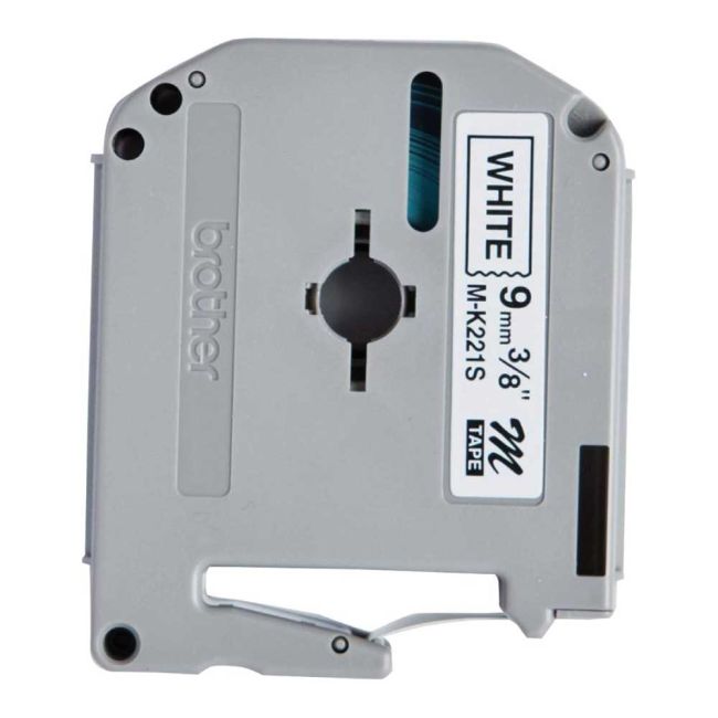 Brother MK221SBZ M-K221S 9mm x 4m Black On White Tape