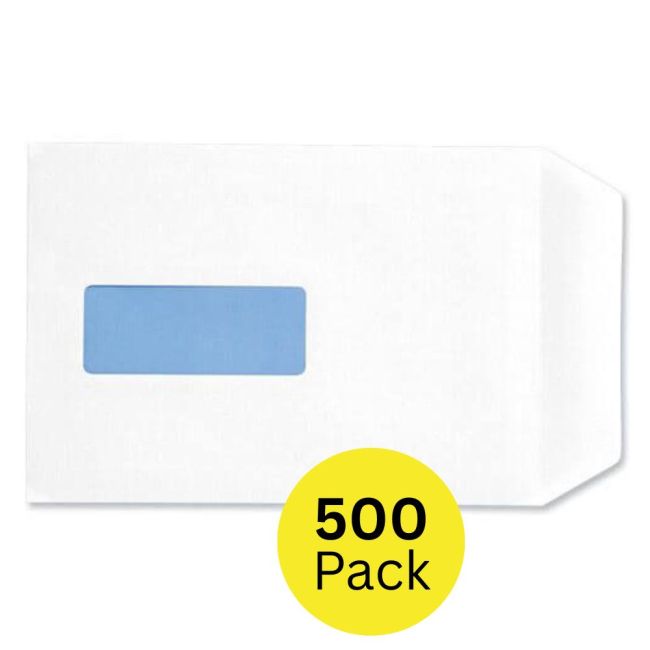 5 Star Office Envelopes Pocket Self Seal Window 90gsm C5 229x162mm White (Pack of 500) v2