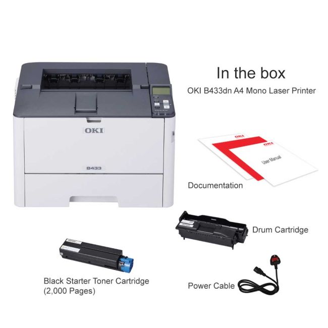 Oki B433dn A4 Mono LED Laser Printer