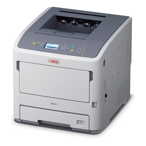 Oki B731dnw A4 Mono LED Printer left view
