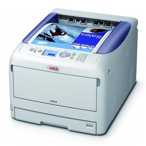 Oki C822n A3 Colour LED Printer left side