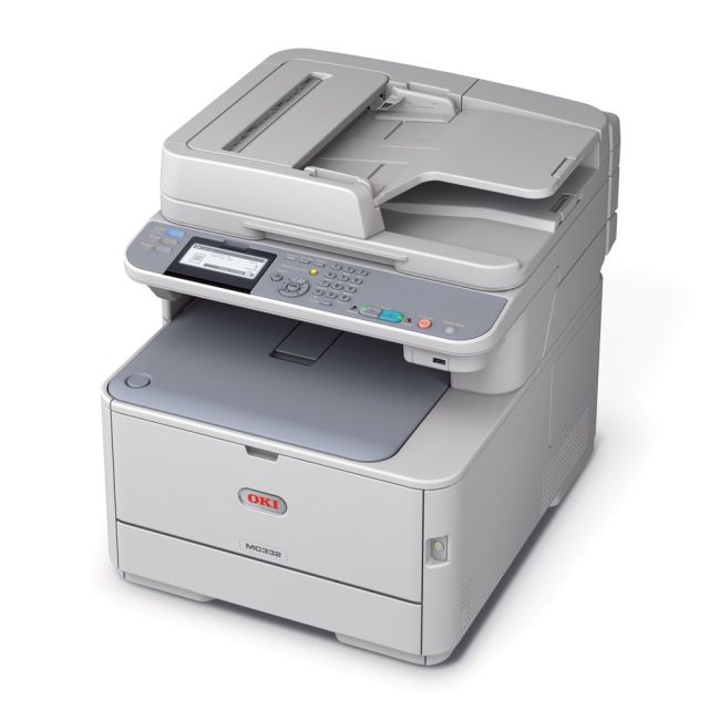 OKI MC332dn A4 Colour LED Multifunction Printer Left View 2
