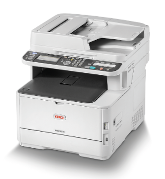 Oki MC363dn A4 Colour LED Multifunction Printer left view
