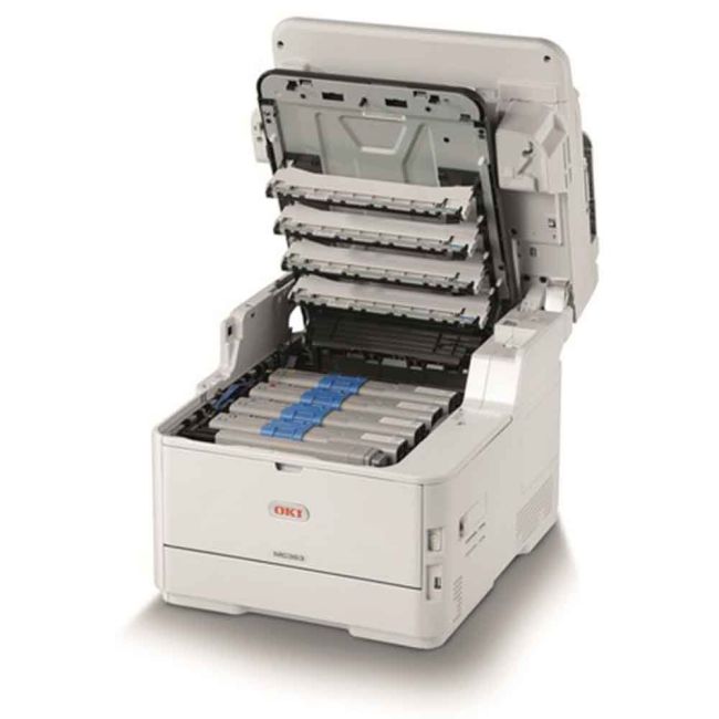 Oki MC363dn A4 Colour LED Multifunction Printer with stand