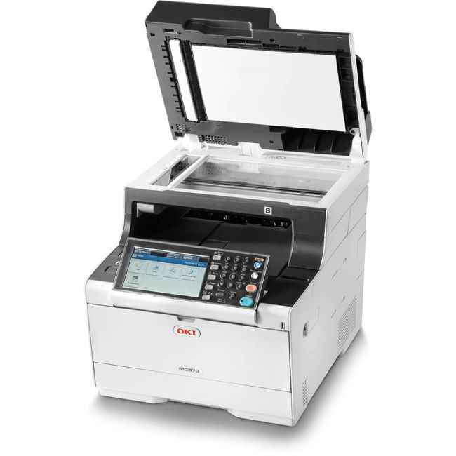 OKI MC573dn A4 Colour LED Multifunction Printer left view