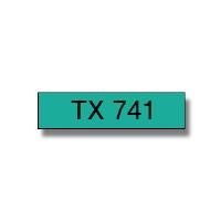 Brother TX741 18mm x 15m Black on Green Gloss Tape