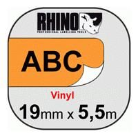 DYMO Rhino 18436 - 19mm x 5.5m - Black on Orange Vinyl Tape