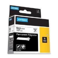 DYMO Rhino 18483 - 12mm x 5.5m - Black on White Permanent Polyester Tape