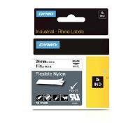 DYMO Rhino 1734524 - 24mm x 3.5m - Black on White Flexible Nylon Tape