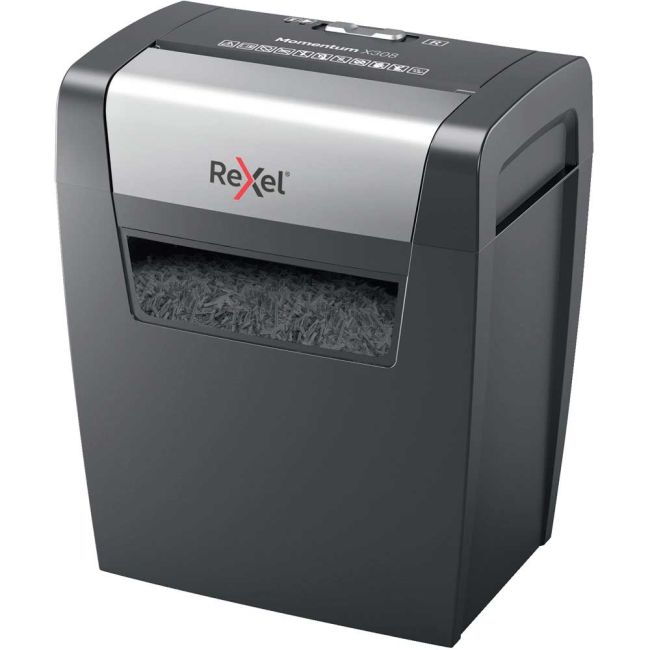 Rexel Momentum X308 Cross-Cut P-3 Shredder Black 2104570