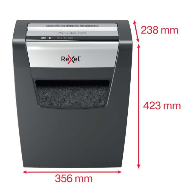 Rexel Momentum X312 Cross-Cut P-3 Shredder Black 2104572