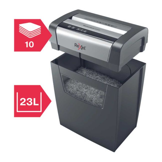 Rexel Momentum X410-SL Slimline Cross-Cut P-4 Shredder 2104573