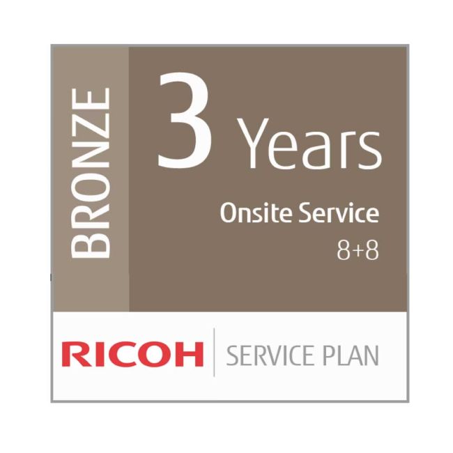 Ricoh 3 Year Bronze On-Site Warranty (8 Hour Response) U3-BRZE-NET