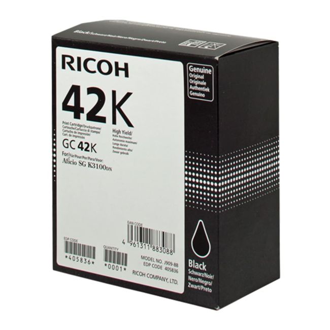 Ricoh 405836 Black Gel Cartridge (10,000 pages*)