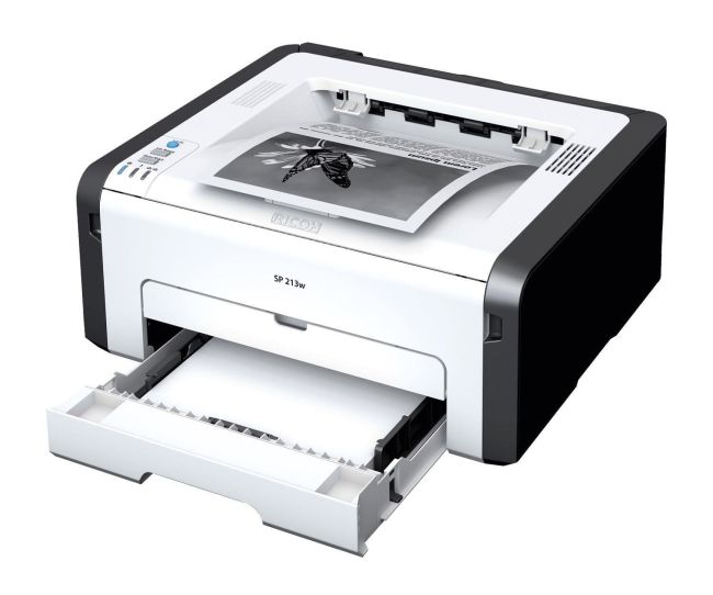 Ricoh SP-213W A4 Mono Laser Printer open tray