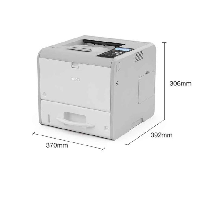 Ricoh SP450DN A4 Mono Laser Printer with sizes
