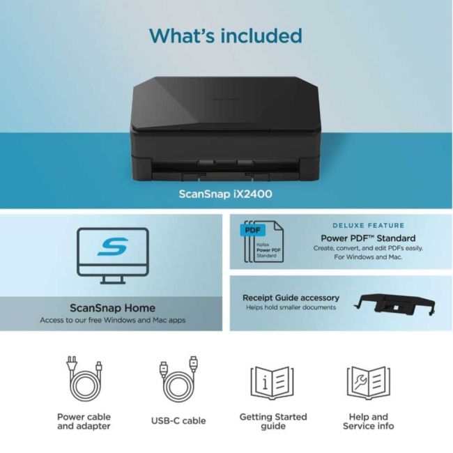 Ricoh ScanSnap iX2400 (Black) A4 Document Scanner