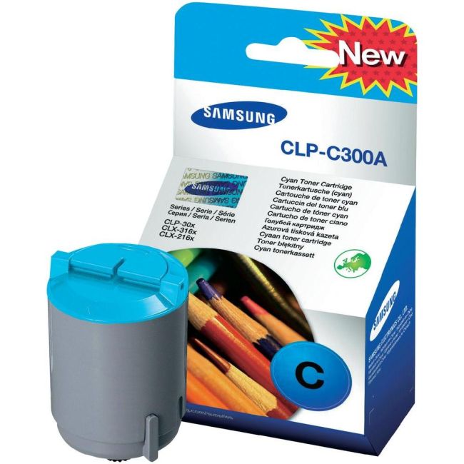 Samsung CLP-C300A Cyan Toner (1,000 pages*) CLP-C300A/SEE