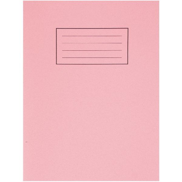 Silvine Exercise Book 80 Plain Pages Pink 229x178mm (10 Pack) EX112