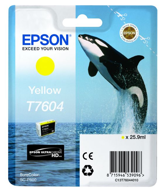 Epson T7604 Yellow Ink Cartridge (25.9ml) C13T76044010