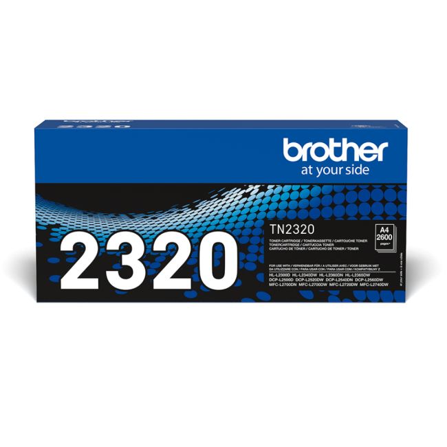 Brother TN2320 Black High Yield Toner Cartridge (2,600 pages*)