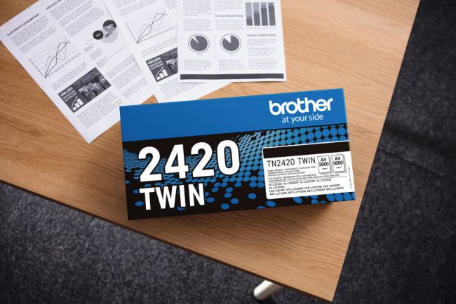 Brother TN2420 High Capacity Black Toner Cartridge (2 x 3,000 Pages*) Twin Pack - TN2420TWIN