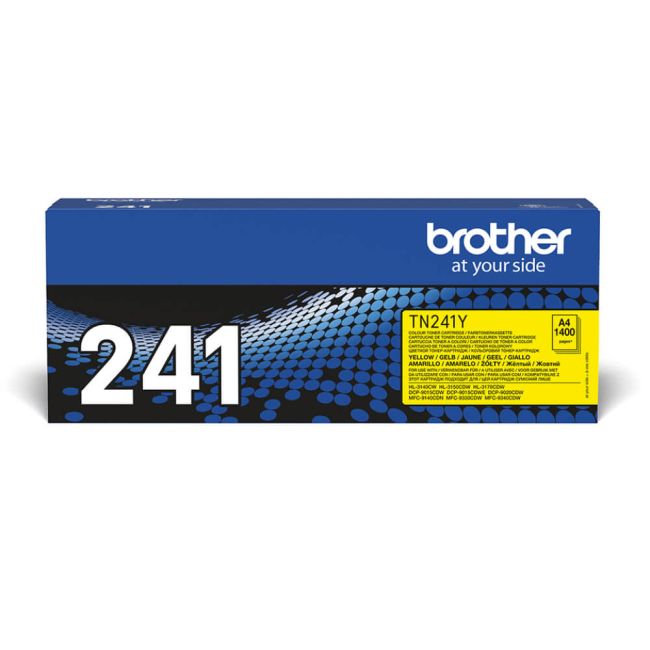 Brother TN-241Y Yellow Standard Yield Toner Cartridge (1,400 pages*)
