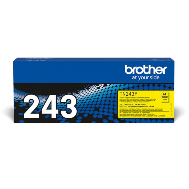 Brother TN243Y Standard Yellow Toner Cartridge (1,000 Pages*)