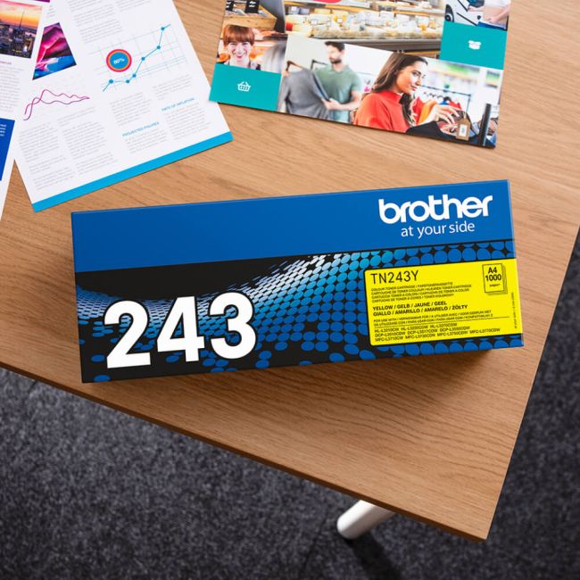 Brother TN243Y Standard Yellow Toner Cartridge (1,000 Pages*)
