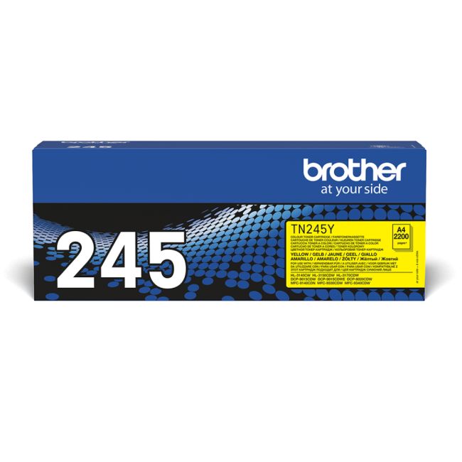 Brother TN-245Y Yellow High Yield Toner Cartridge (2,200 pages*)
