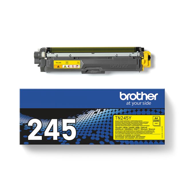 Brother TN-245Y Yellow High Yield Toner Cartridge (2,200 pages*)