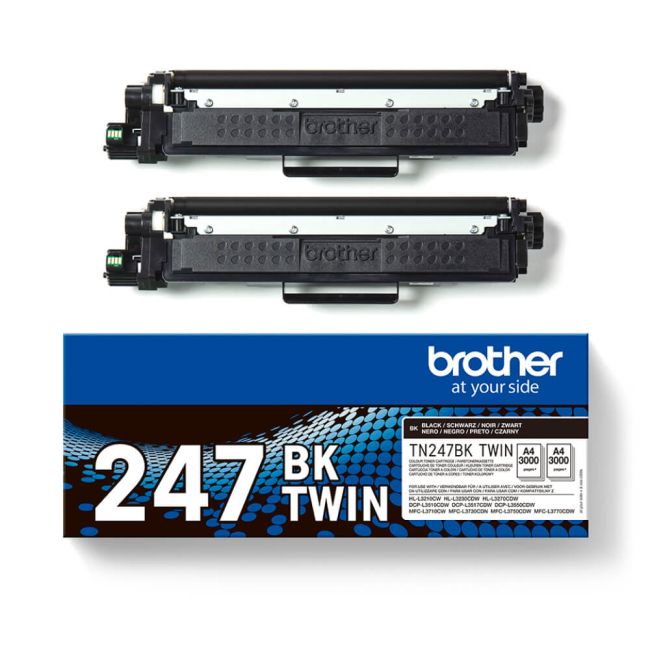 Brother TN247BK Black Toner Cartidge (2 x 3,000 Pages*) Twin Pack