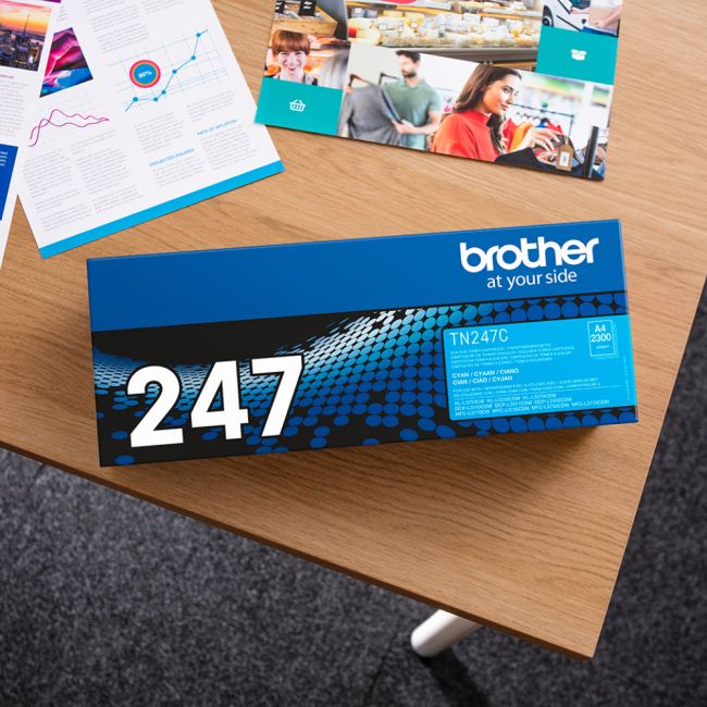 Brother TN247C High Yield Cyan Toner Cartridge (2,300 Pages*)