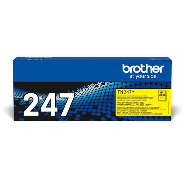 Brother TN247Y High Yield Yellow Toner Cartridge (2,300 Pages*)