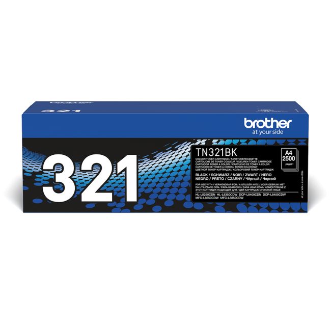 Brother TN321BK Black Toner Cartridge (2,500 pages*)