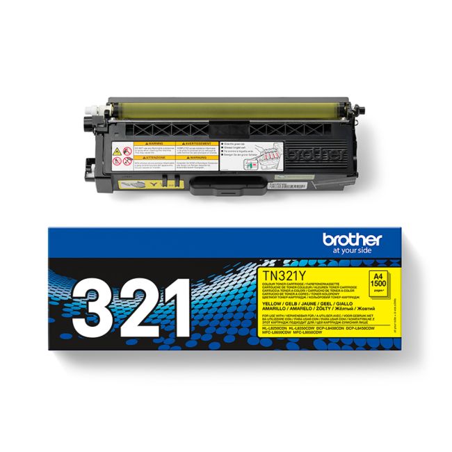 Brother TN321Y Yellow Toner Cartridge (1,500 pages*)
