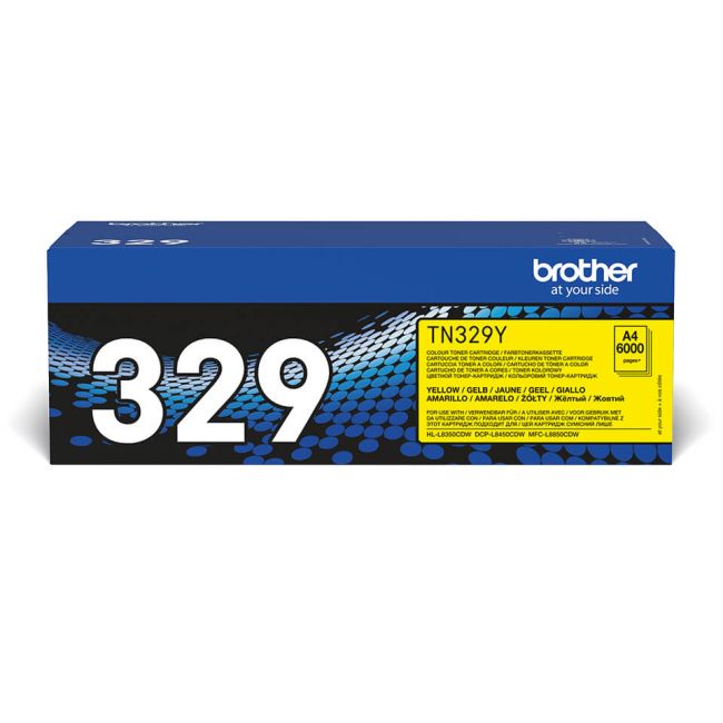 Brother TN329Y Extra High Yield Yellow Toner Cartridge (6,000 pages*)