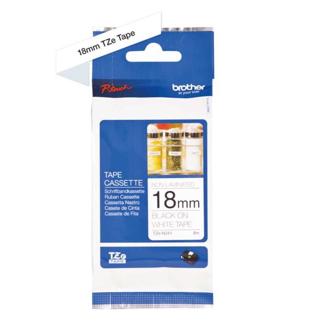 Brother TZeN241 18mm Non Laminated Black On White TZN241