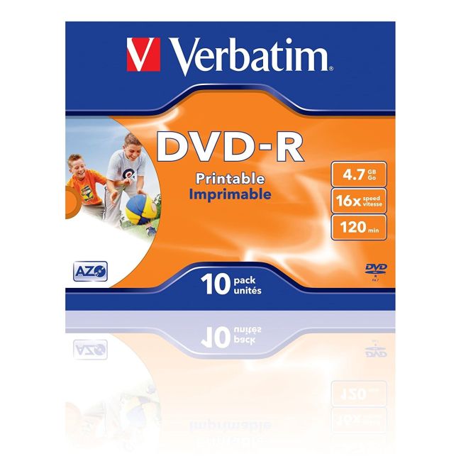 Verbatim Printable DVD-R - Jewel Case (10 Pack)